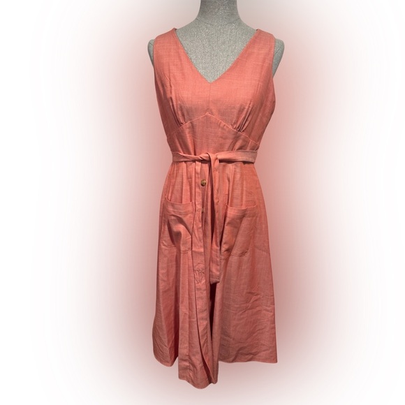 Gabby Skye Pink Sleeveless V-Neck Sundress. NWT SZ 10 - Picture 1 of 9